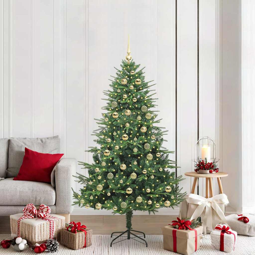 Artificial Pre-lit Christmas Tree with Ball Set Green 180 cm