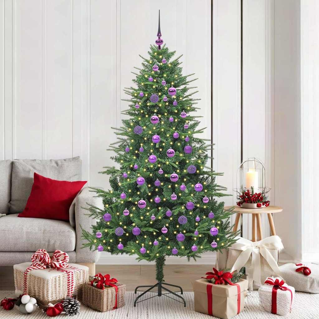 Artificial Pre-lit Christmas Tree with Ball Set Green 180 cm