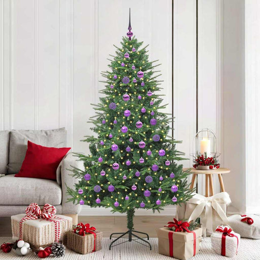 Artificial Pre-lit Christmas Tree with Ball Set Green 180 cm