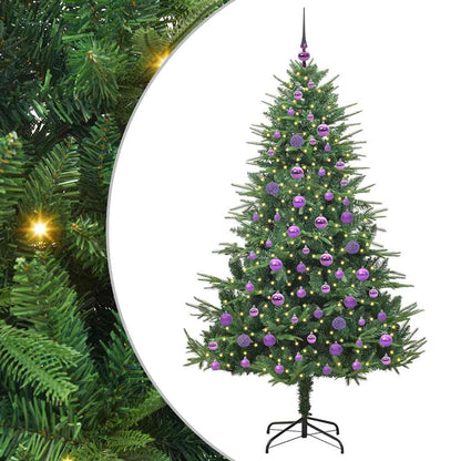 Artificial Pre-lit Christmas Tree with Ball Set Green 180 cm