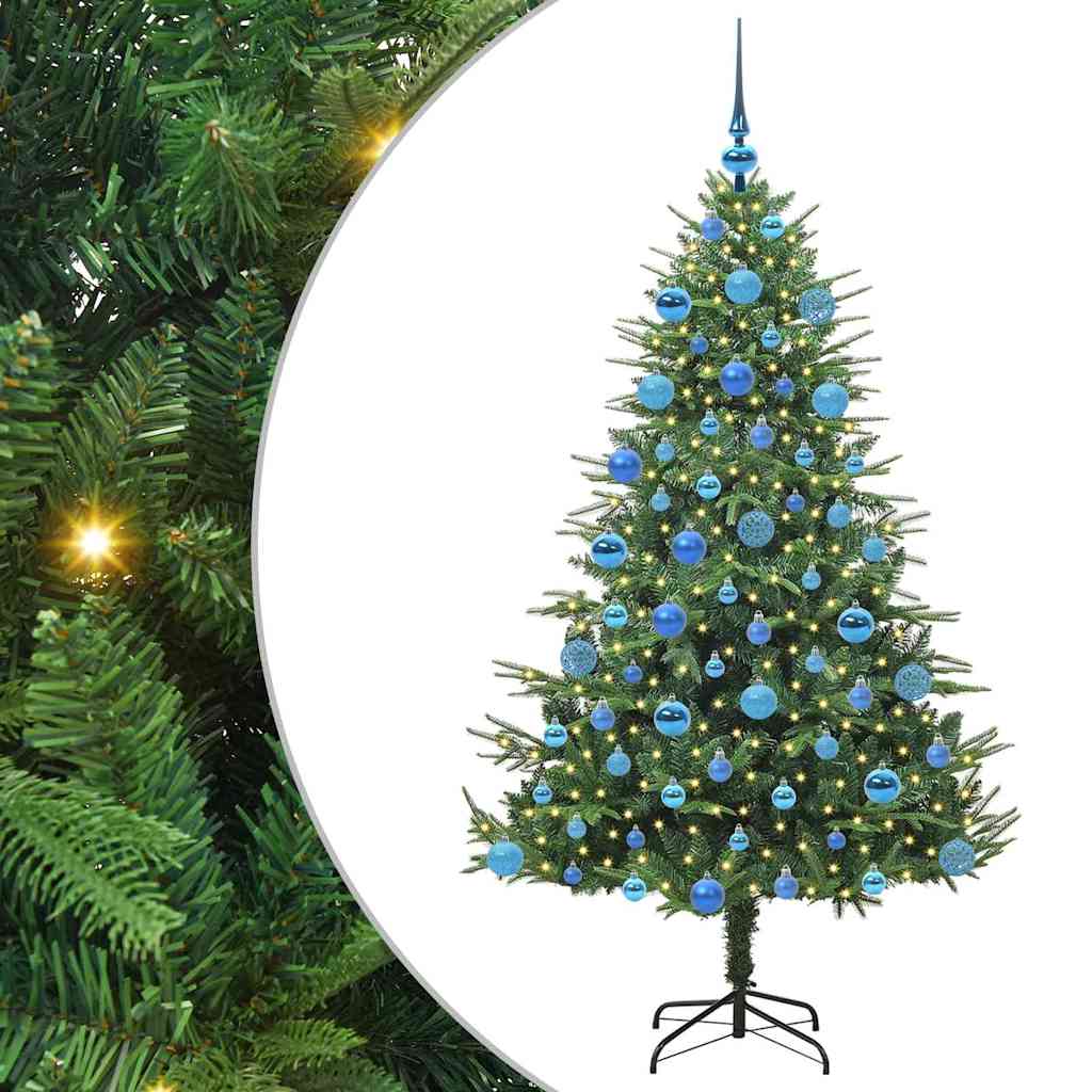 Artificial Pre-lit Christmas Tree with Ball Set Green 180 cm