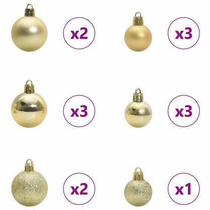 Artificial Pre-lit Christmas Tree with Ball Set Green 150 cm