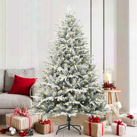 Artificial Pre-lit Christmas Tree Green 180 cm PVC and PE