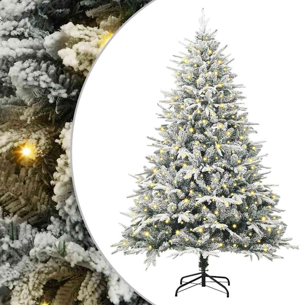 Artificial Pre-lit Christmas Tree Green 180 cm PVC and PE