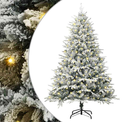 Artificial Pre-lit Christmas Tree Green 180 cm PVC and PE