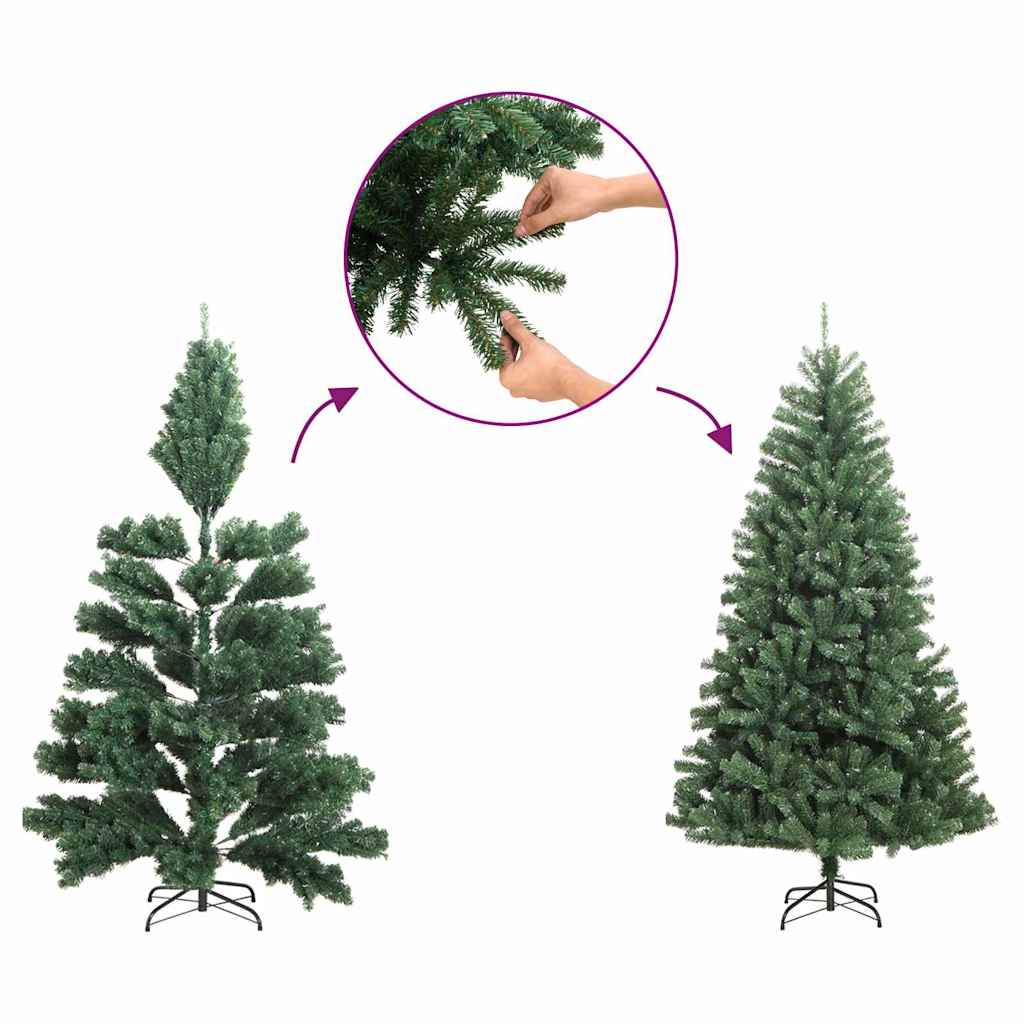 Artificial Pre-lit Christmas Tree Green 180 cm PVC and PE