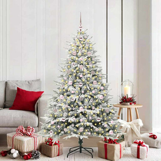 Artificial Pre-lit Christmas Tree with Ball Set Green 180 cm