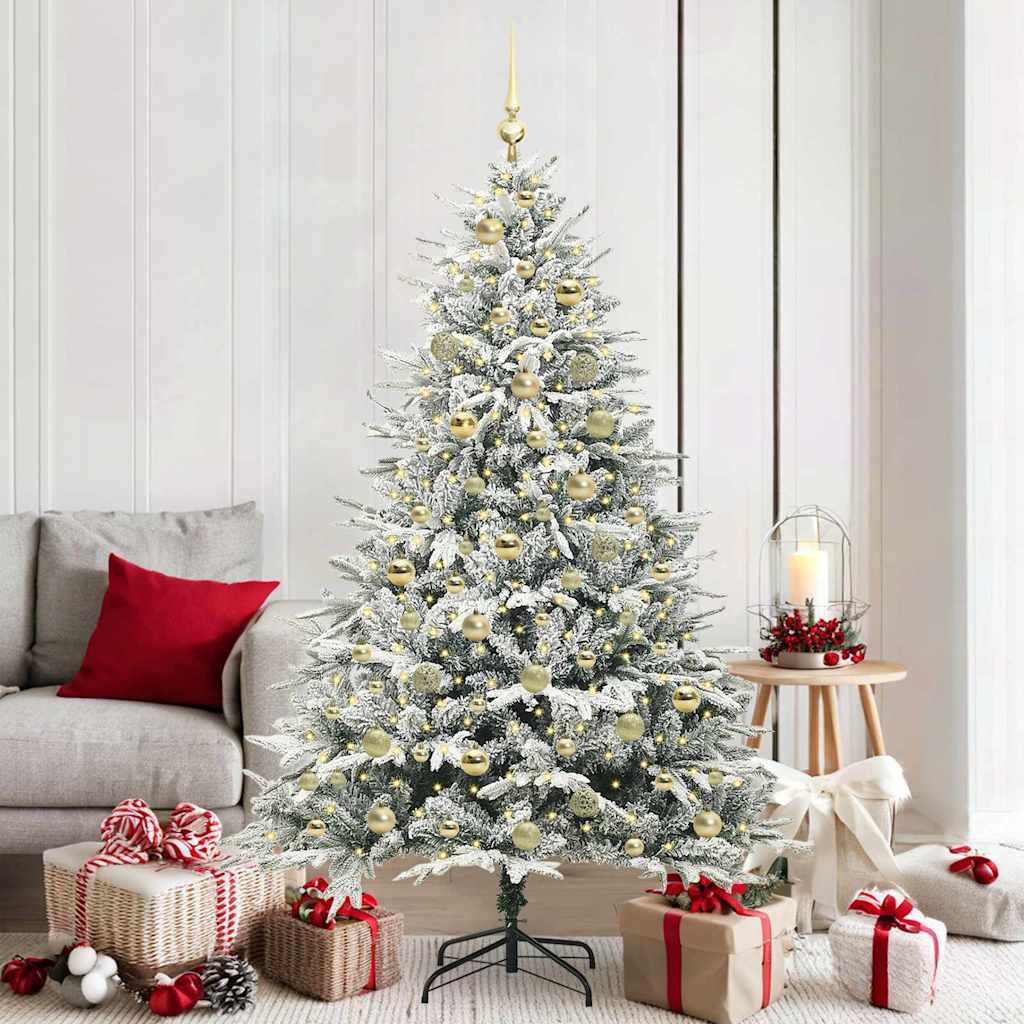 Artificial Pre-lit Christmas Tree with Ball Set Green 180 cm