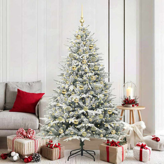 Artificial Pre-lit Christmas Tree with Ball Set Green 180 cm