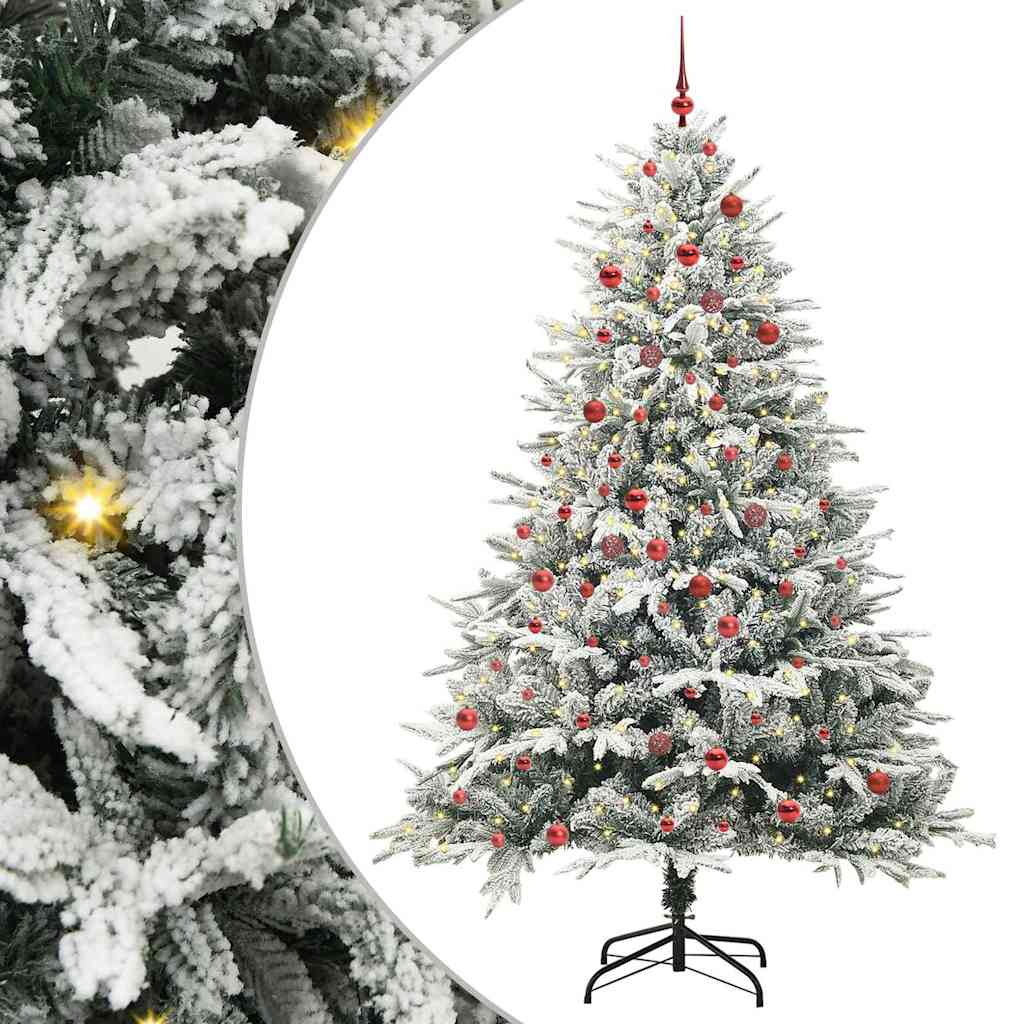 Artificial Pre-lit Christmas Tree with Ball Set Green 210 cm