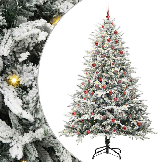 Artificial Pre-lit Christmas Tree with Ball Set Green 210 cm