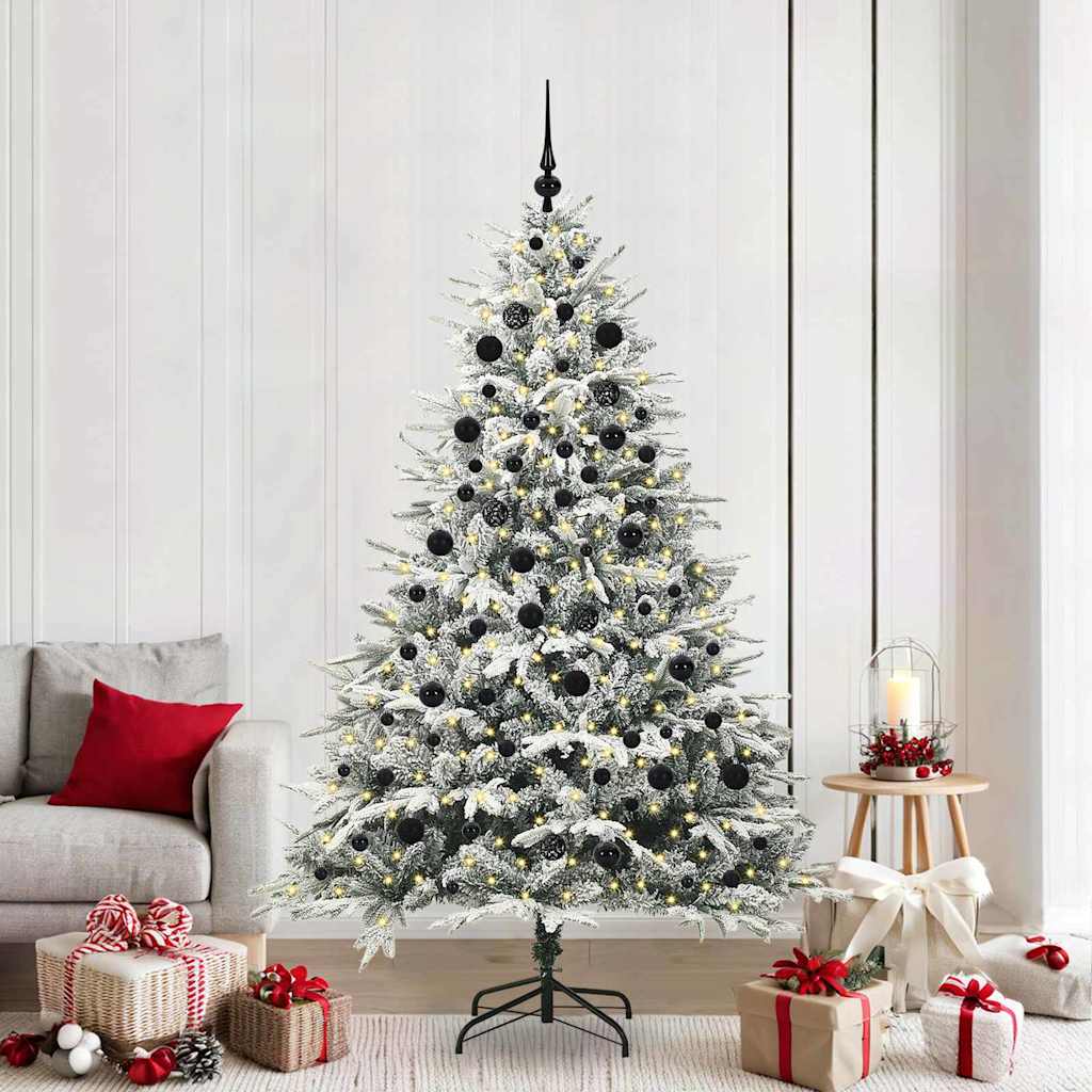 Artificial Pre-lit Christmas Tree with Ball Set Green 210 cm