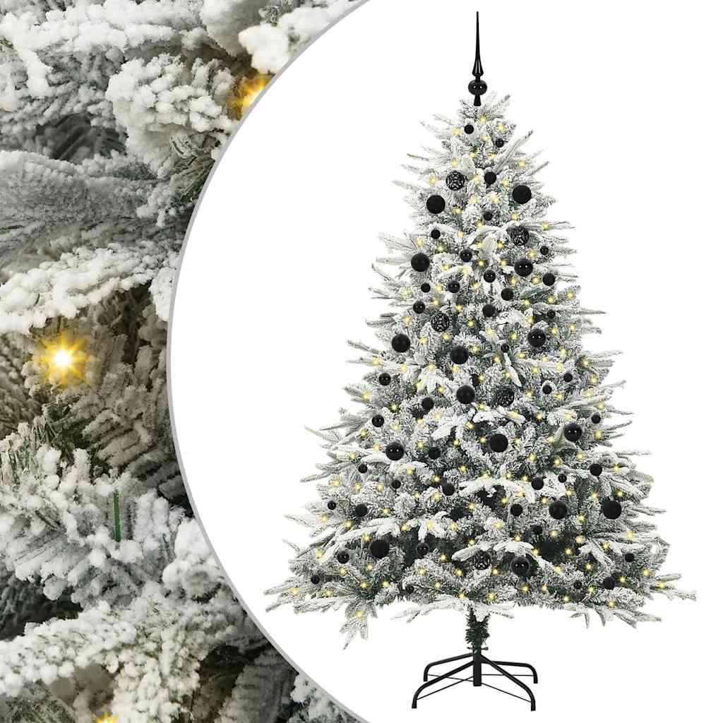 Artificial Pre-lit Christmas Tree with Ball Set Green 210 cm
