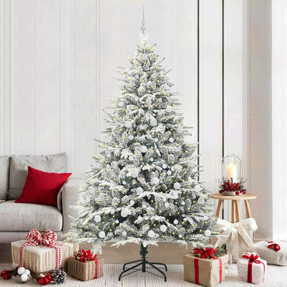 Artificial Pre-lit Christmas Tree with Ball Set Green 210 cm