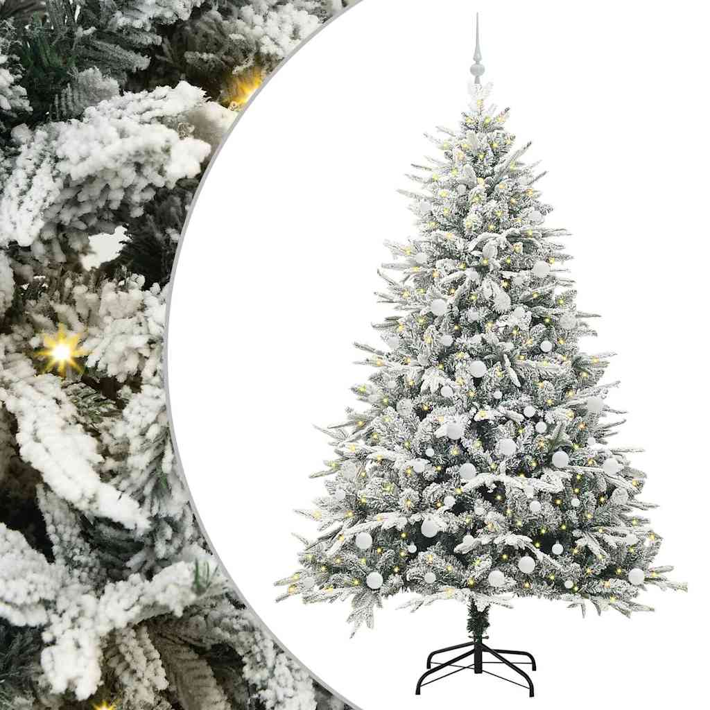 Artificial Pre-lit Christmas Tree with Ball Set Green 210 cm
