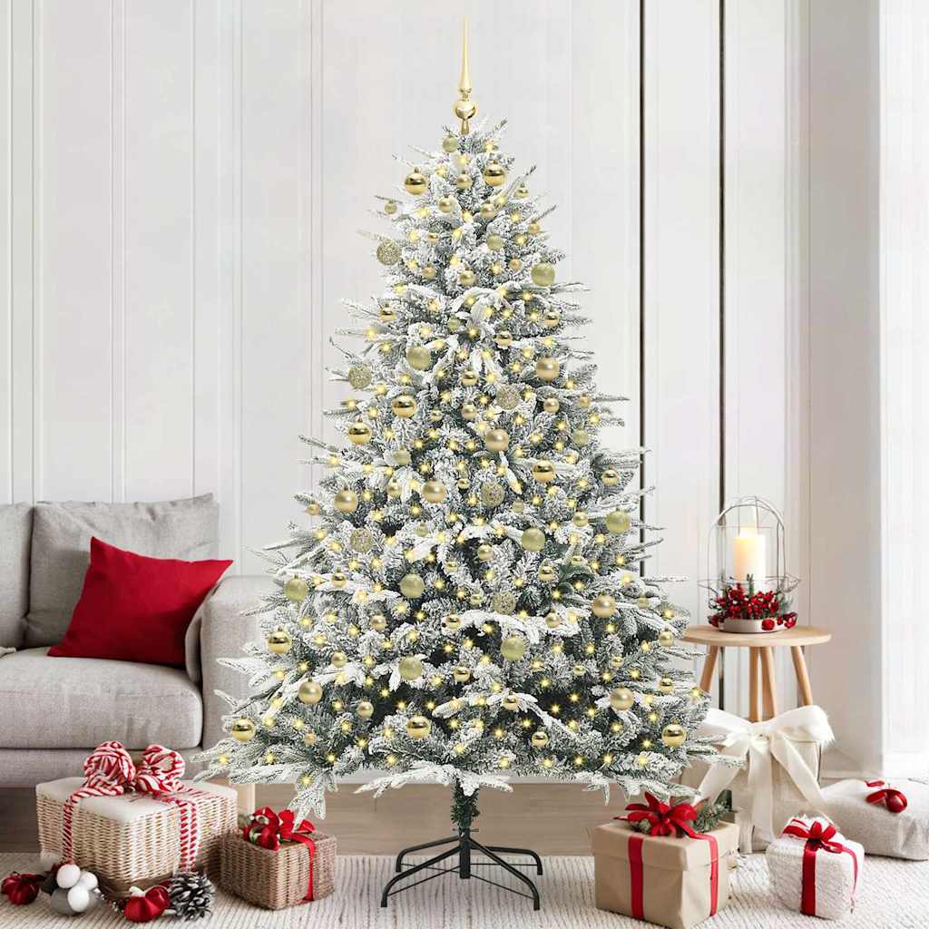 Artificial Pre-lit Christmas Tree with Ball Set Green 210 cm
