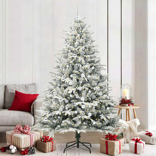 Artificial Pre-lit Christmas Tree with Ball Set Green 210 cm