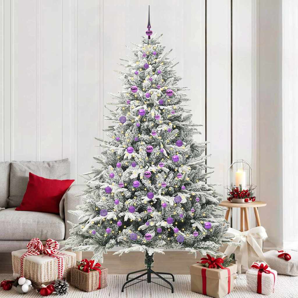 Artificial Pre-lit Christmas Tree with Ball Set Green 210 cm