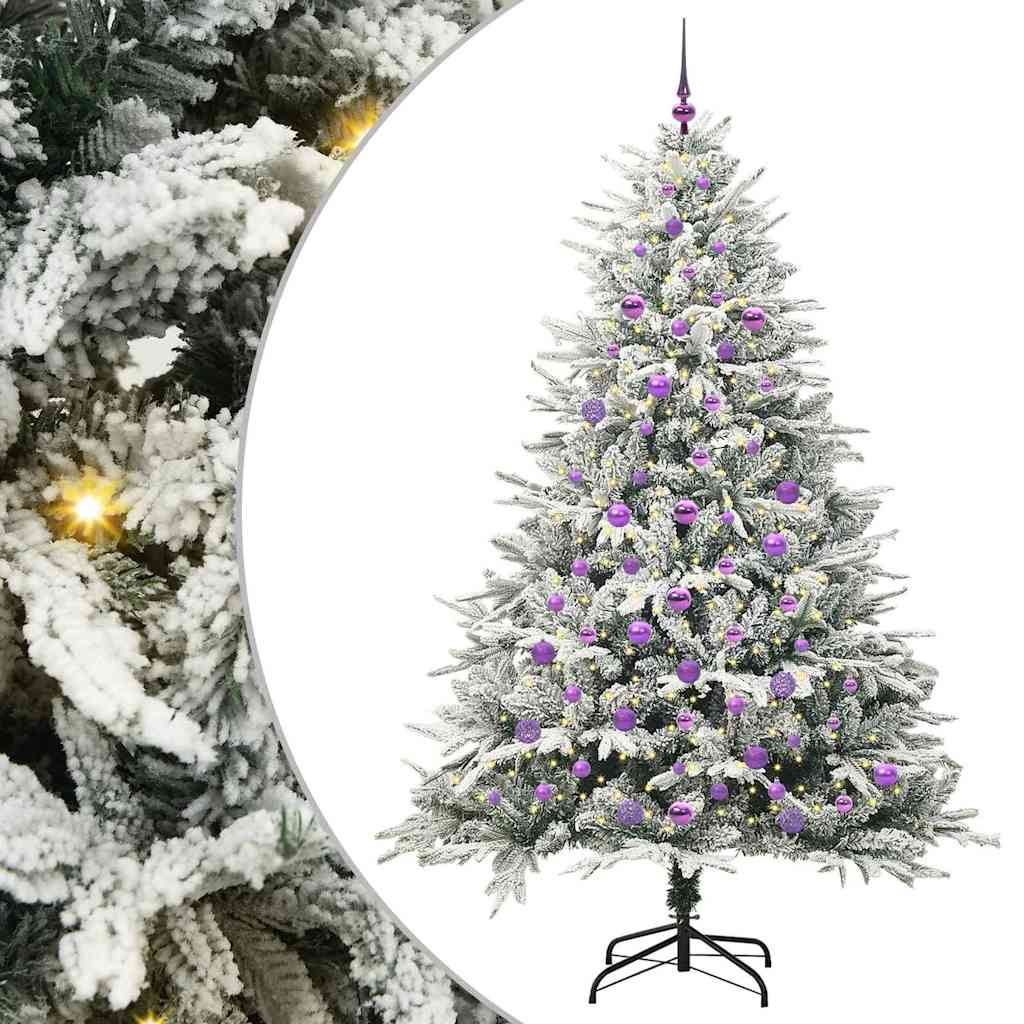 Artificial Pre-lit Christmas Tree with Ball Set Green 210 cm
