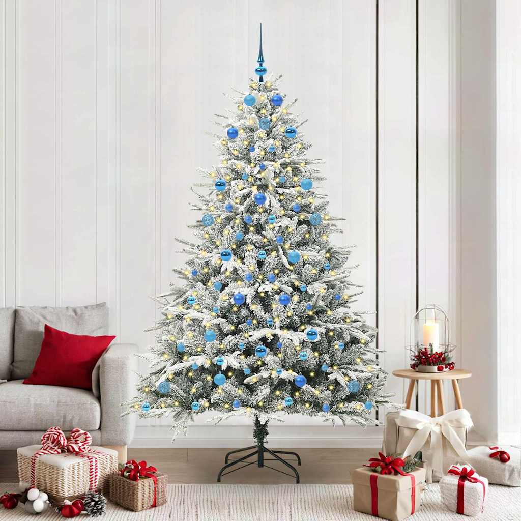 Artificial Pre-lit Christmas Tree with Ball Set Green 210 cm