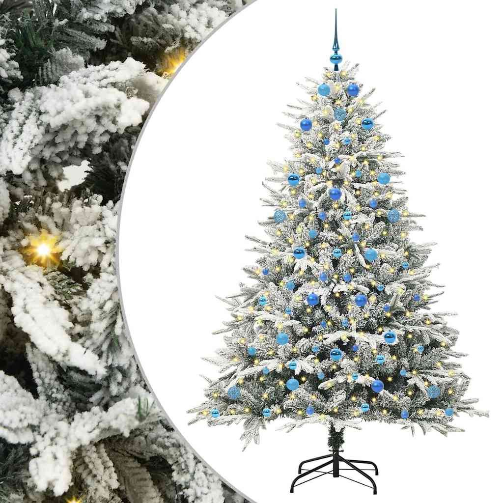 Artificial Pre-lit Christmas Tree with Ball Set Green 210 cm