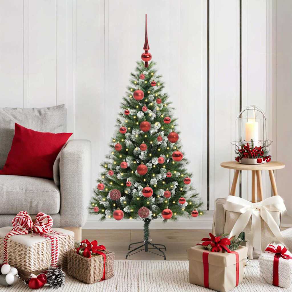 Artificial Hinged Christmas Tree with Flocked Snow 120 cm