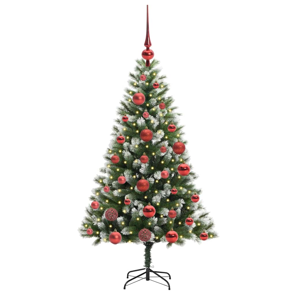 Artificial Hinged Christmas Tree with Flocked Snow 120 cm