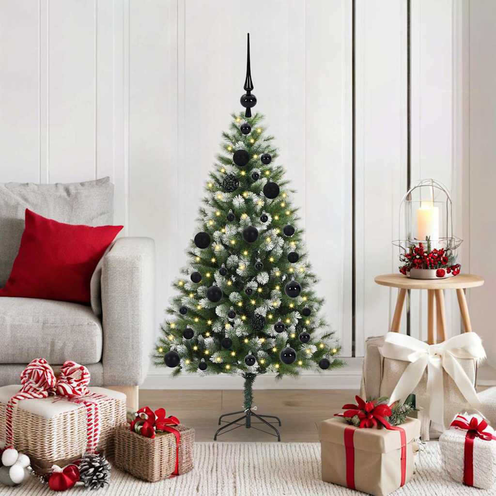 Artificial Hinged Christmas Tree with Flocked Snow 120 cm