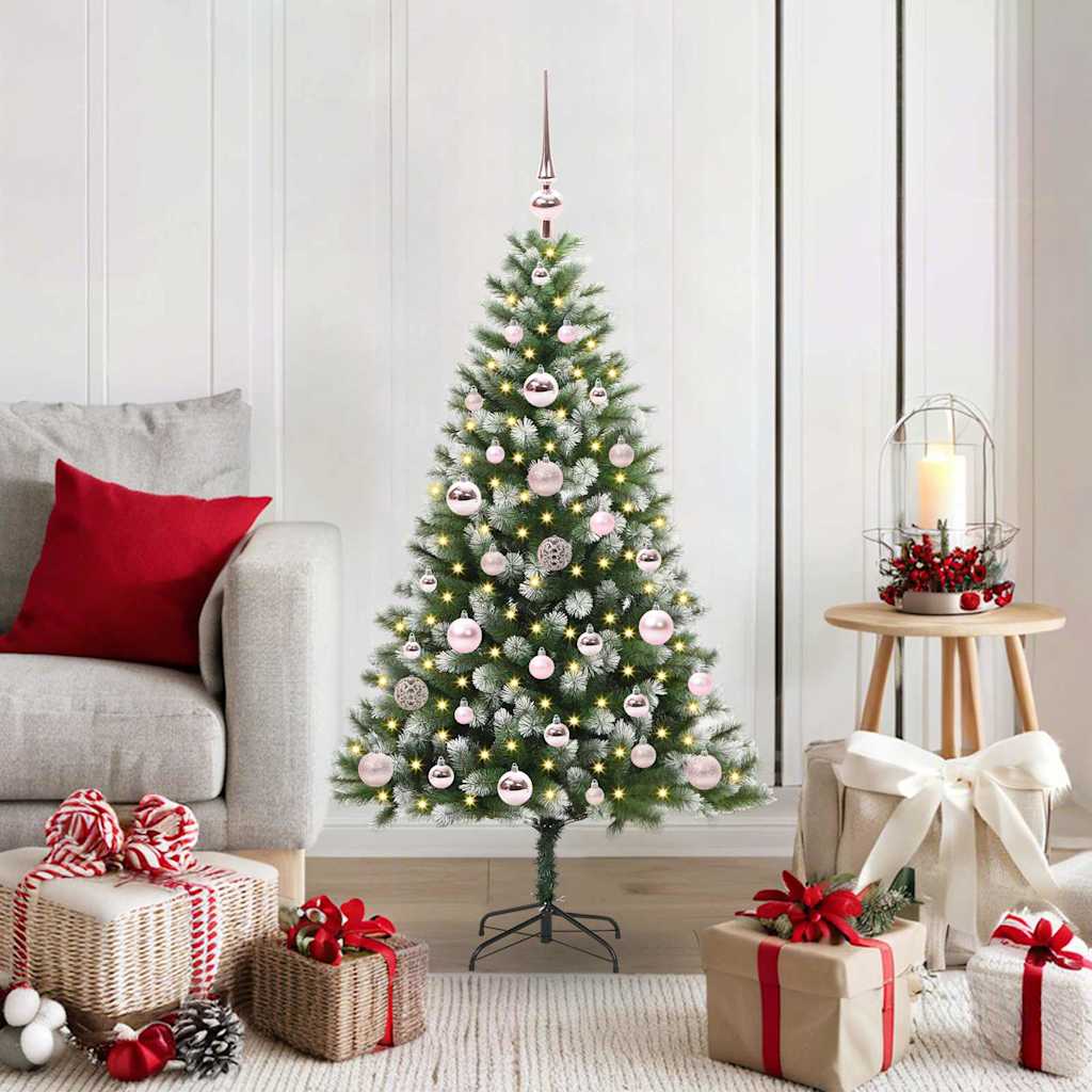 Artificial Hinged Christmas Tree with Flocked Snow 120 cm