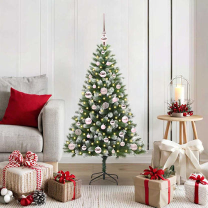 Artificial Hinged Christmas Tree with Flocked Snow 120 cm