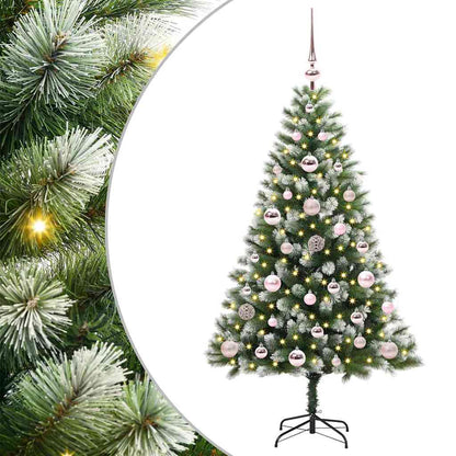 Artificial Hinged Christmas Tree with Flocked Snow 120 cm