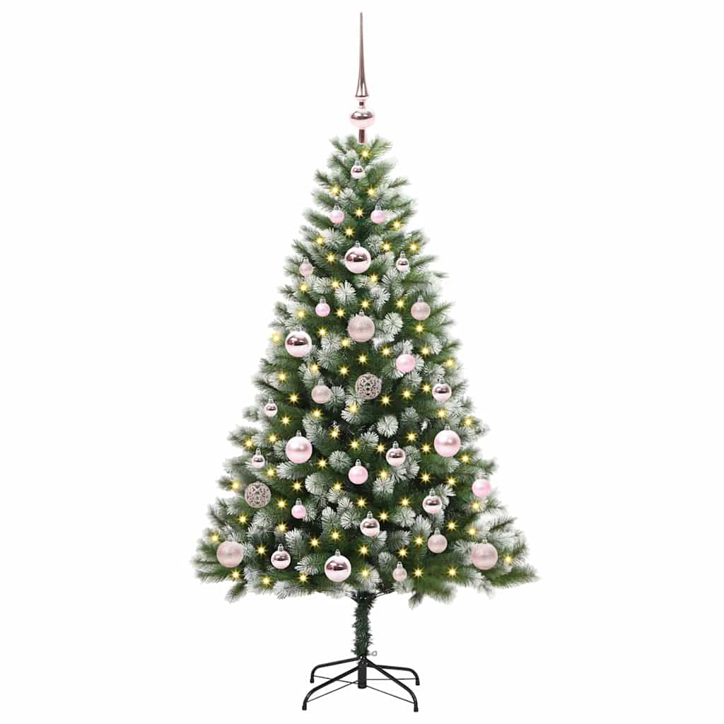 Artificial Hinged Christmas Tree with Flocked Snow 120 cm