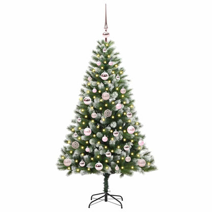Artificial Hinged Christmas Tree with Flocked Snow 120 cm
