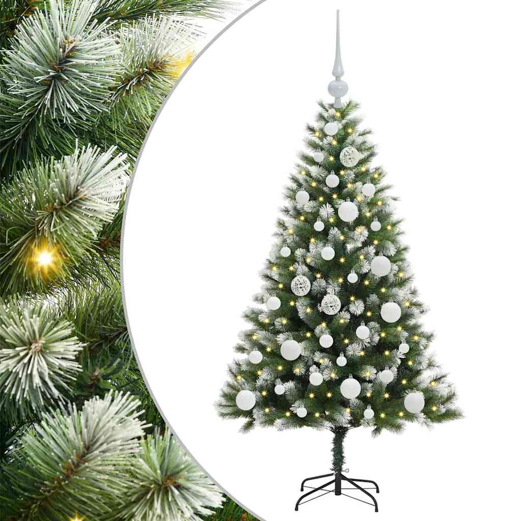 Artificial Hinged Christmas Tree with Flocked Snow 120 cm