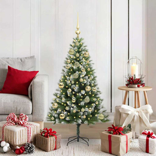 Artificial Hinged Christmas Tree with Flocked Snow 120 cm