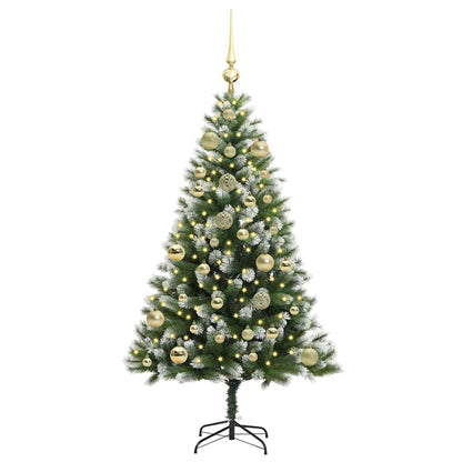 Artificial Hinged Christmas Tree with Flocked Snow 120 cm
