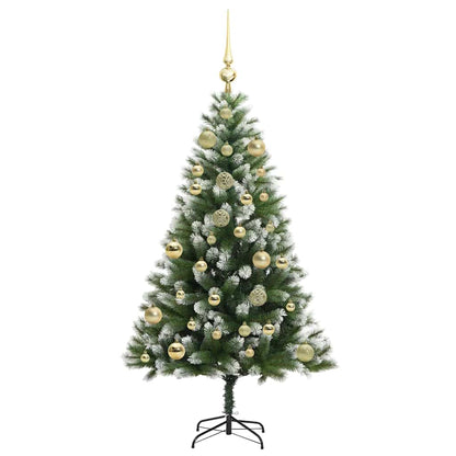 Artificial Hinged Christmas Tree with Flocked Snow 120 cm