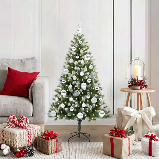 Artificial Hinged Christmas Tree with Flocked Snow 120 cm