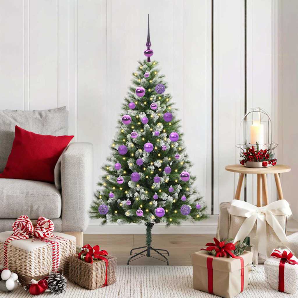 Artificial Hinged Christmas Tree with Flocked Snow 120 cm