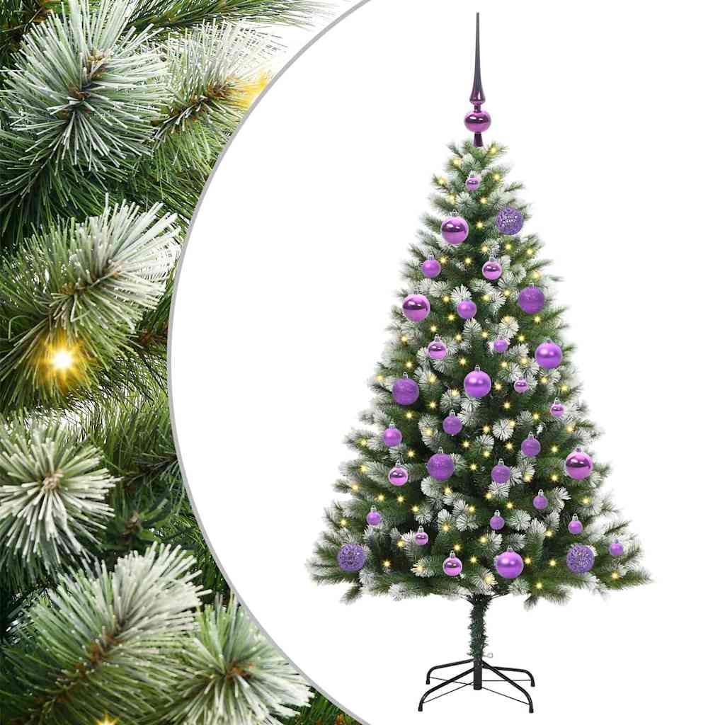 Artificial Hinged Christmas Tree with Flocked Snow 120 cm