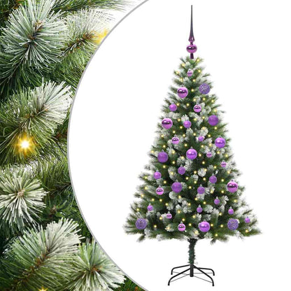 Artificial Hinged Christmas Tree with Flocked Snow 120 cm