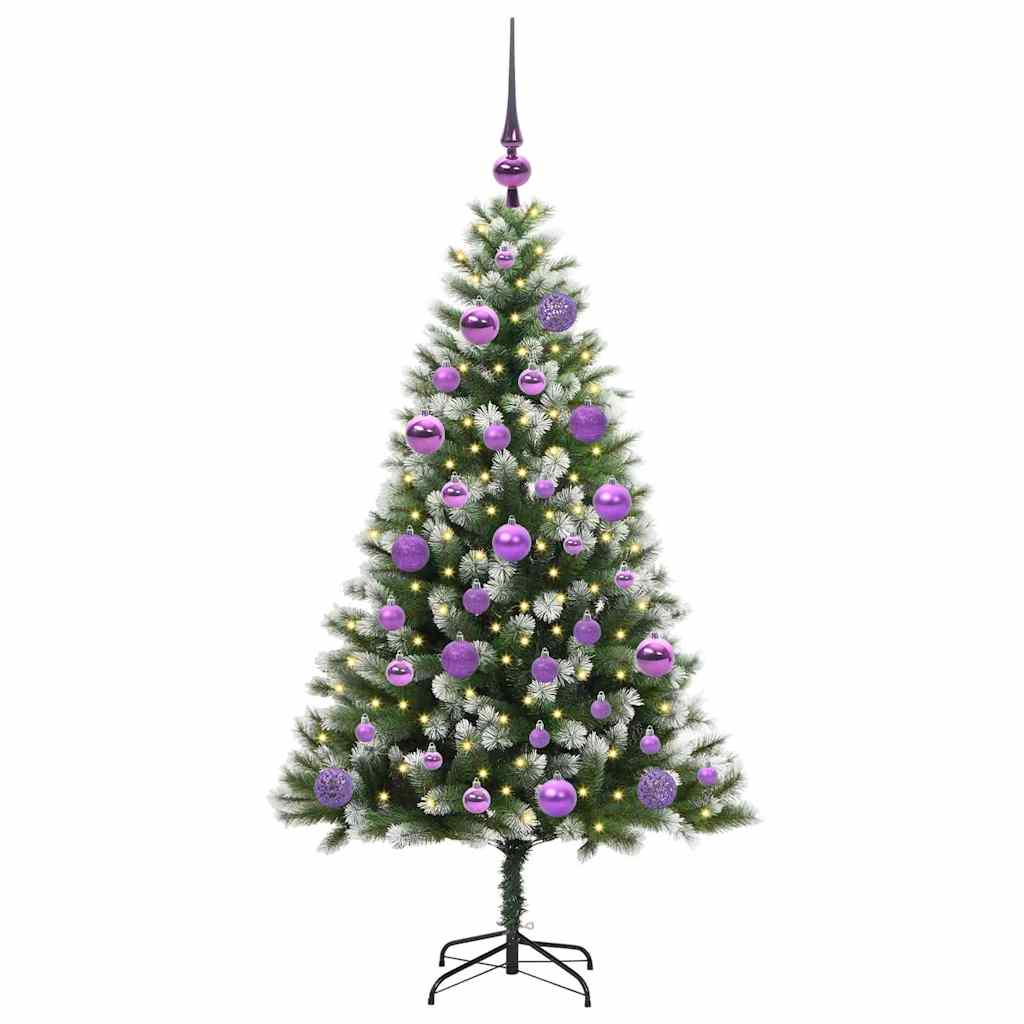Artificial Hinged Christmas Tree with Flocked Snow 120 cm