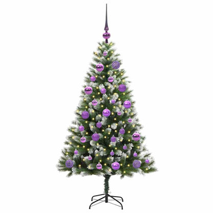 Artificial Hinged Christmas Tree with Flocked Snow 120 cm