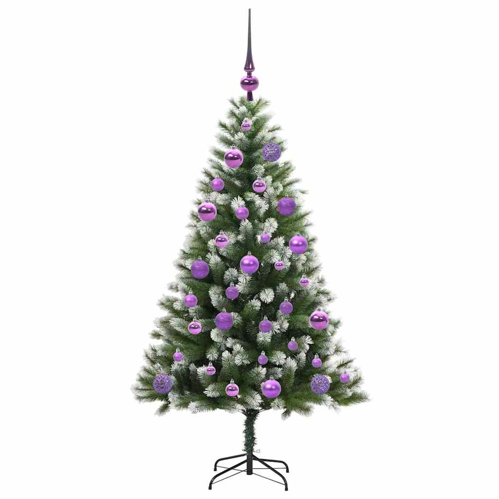 Artificial Hinged Christmas Tree with Flocked Snow 120 cm