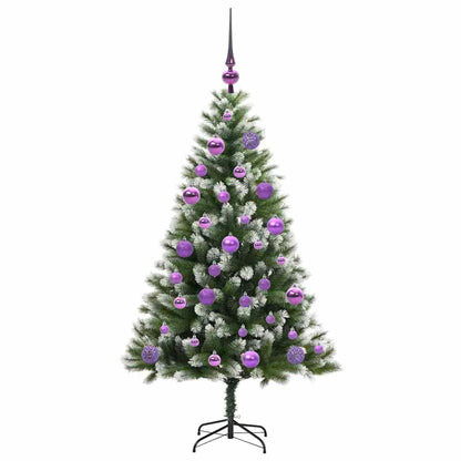 Artificial Hinged Christmas Tree with Flocked Snow 120 cm