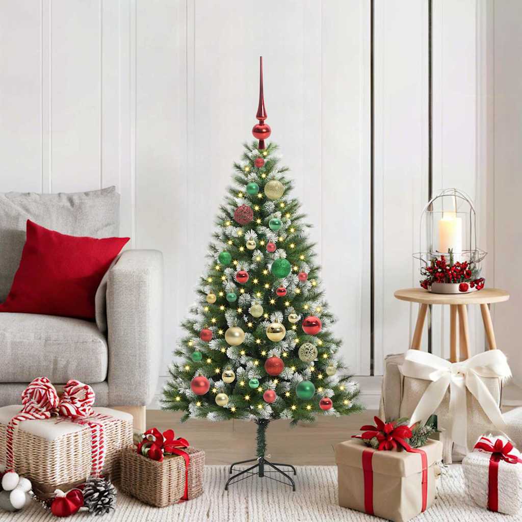 Artificial Hinged Christmas Tree with Flocked Snow 120 cm