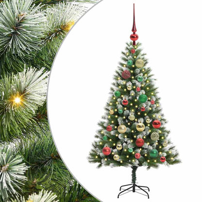 Artificial Hinged Christmas Tree with Flocked Snow 120 cm