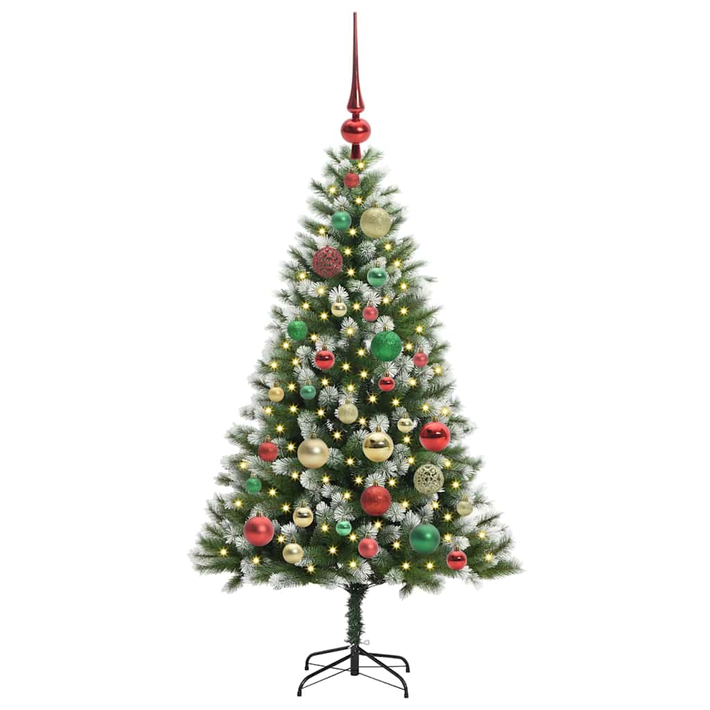 Artificial Hinged Christmas Tree with Flocked Snow 120 cm