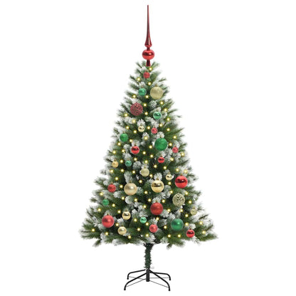 Artificial Hinged Christmas Tree with Flocked Snow 120 cm