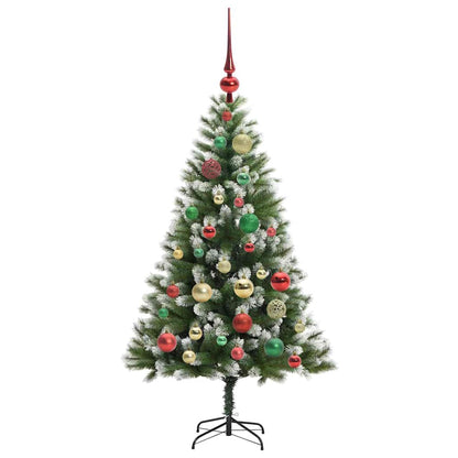 Artificial Hinged Christmas Tree with Flocked Snow 120 cm
